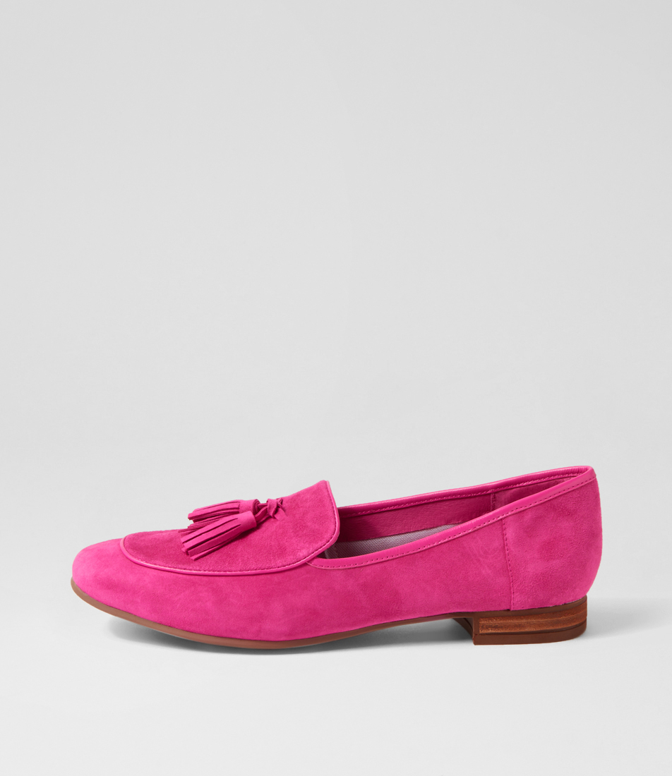 Tada Cappuccino Suede Leather Loafers by Diana Ferrari | Shop Online at ...
