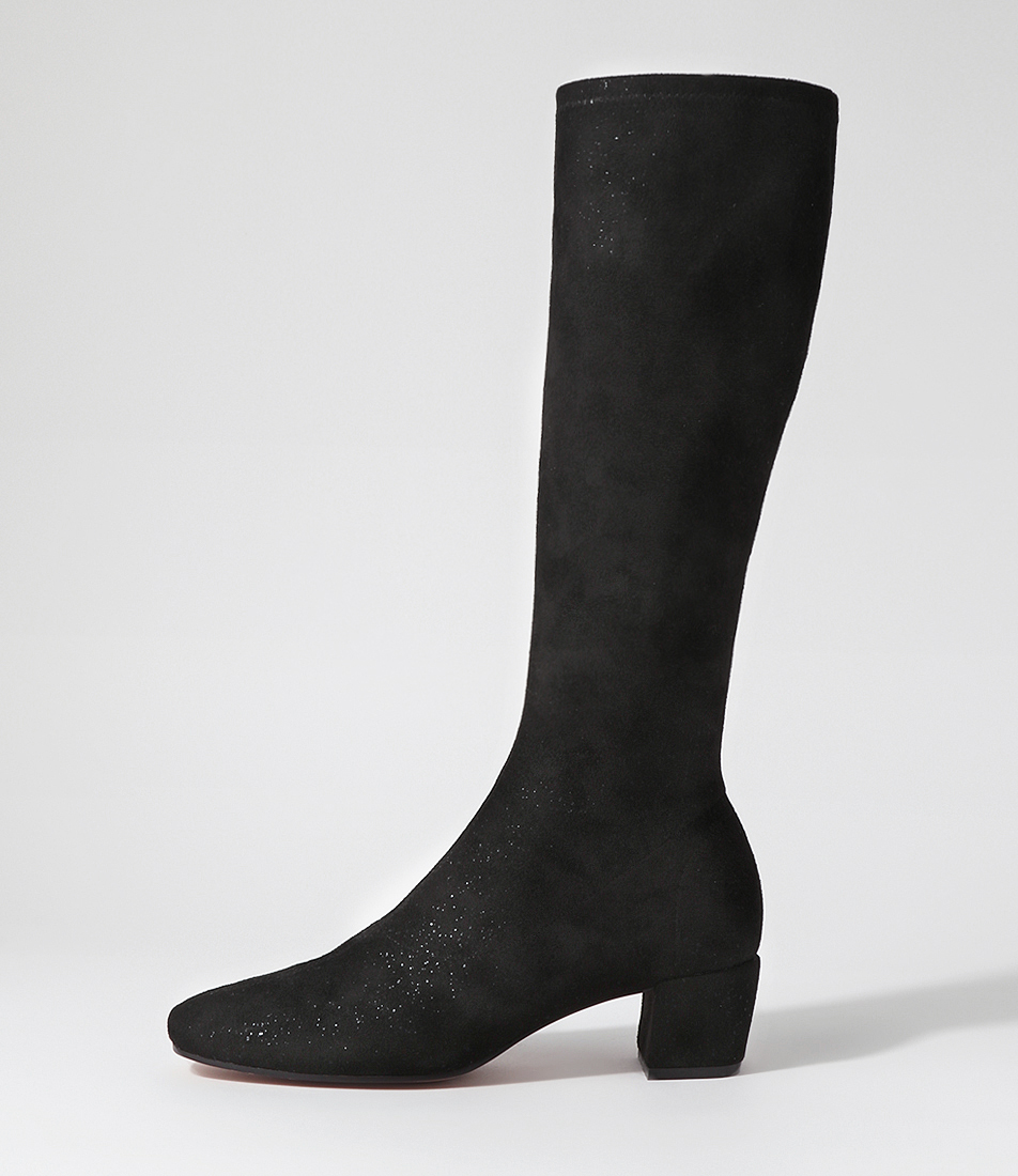 Juliette Knee High Boots Black Crinkle