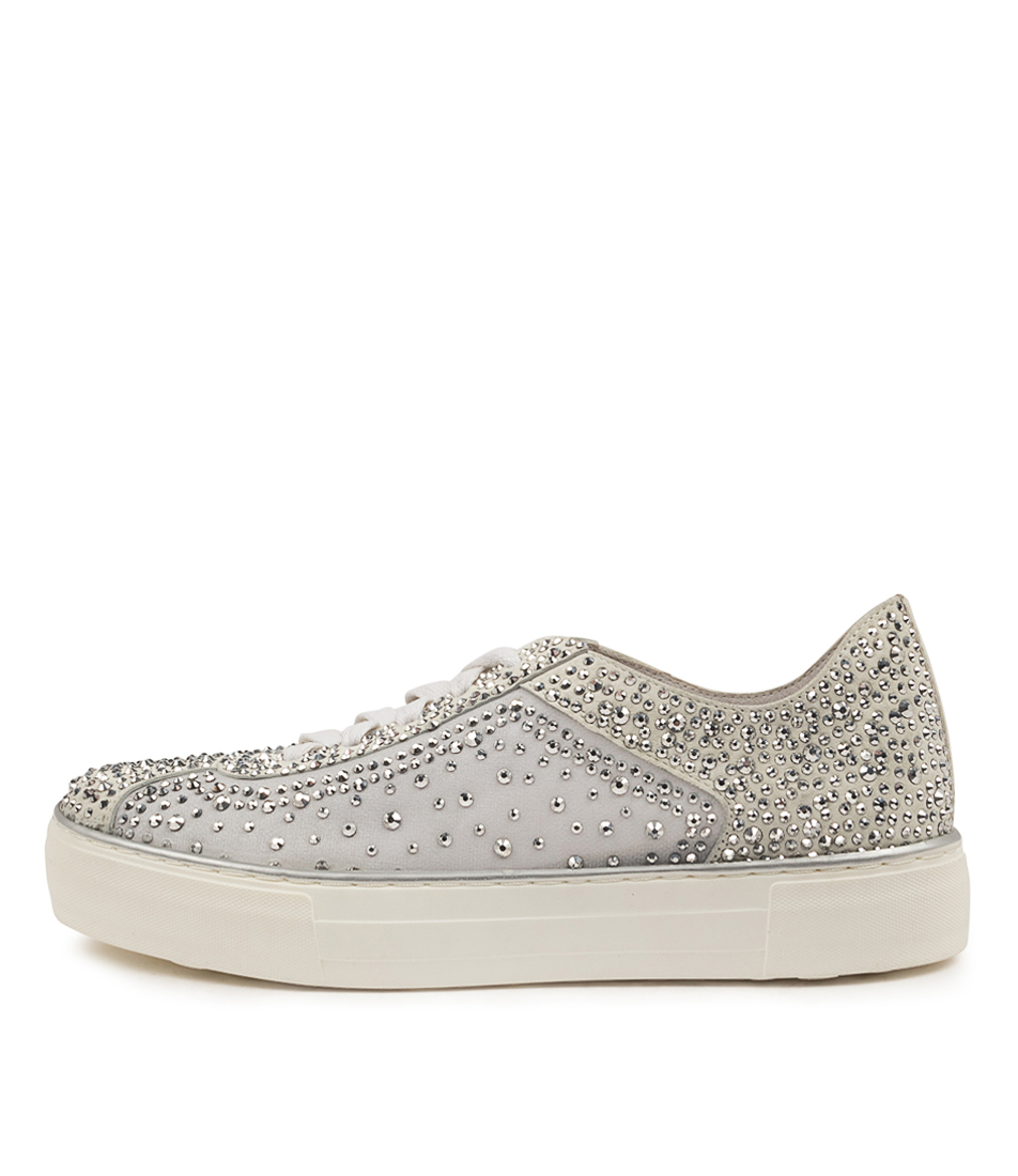 Flip Rose Gold Shimmer Leather Mesh Sneakers by Django & Juliette