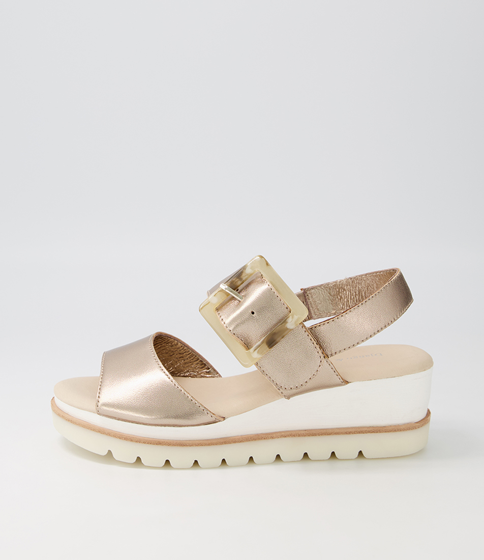 Wacie Pale Gold Dark Nude Leather Sandals By Django Juliette Shop