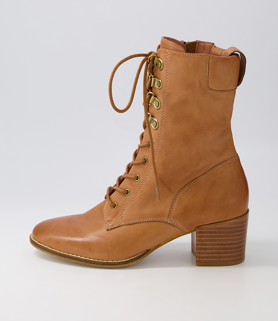Murna Black Leather Lace Up Boots by Django & Juliette | Shop Online at ...