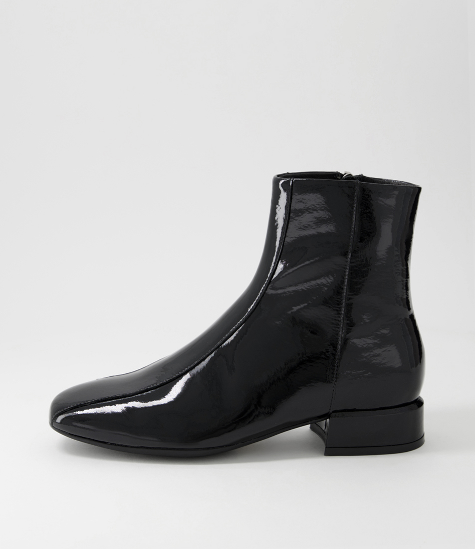 Vamee Dark Emerald Patent Leather Ankle Boots By Django And Juliette Shop Online At Mountfords