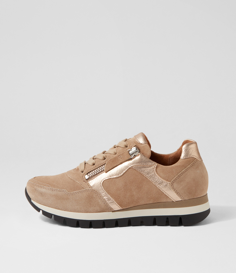 Frauke Schwarz Leather Sneakers by Gabor Shop Online at Mountfords