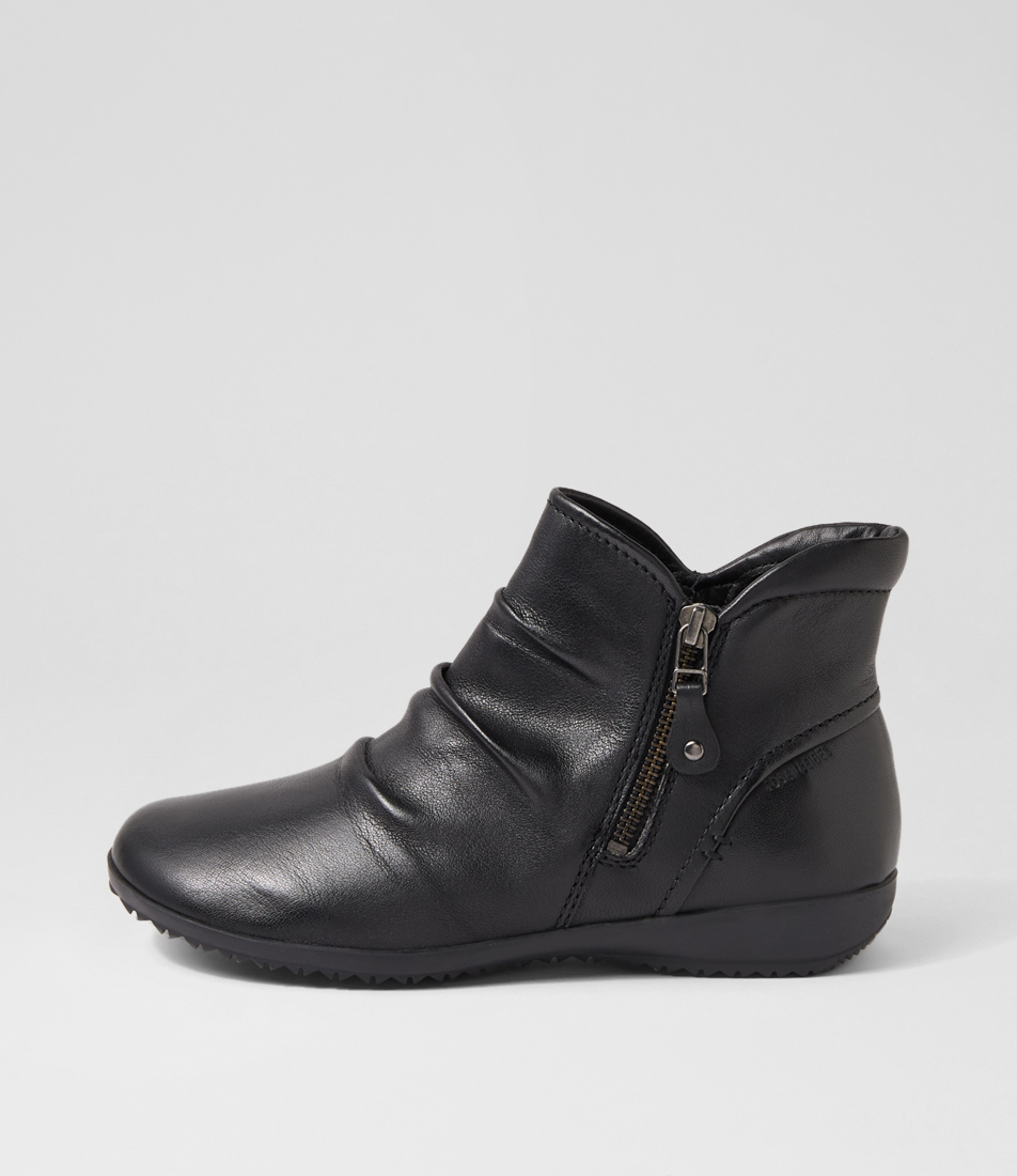cognac leather ankle boots