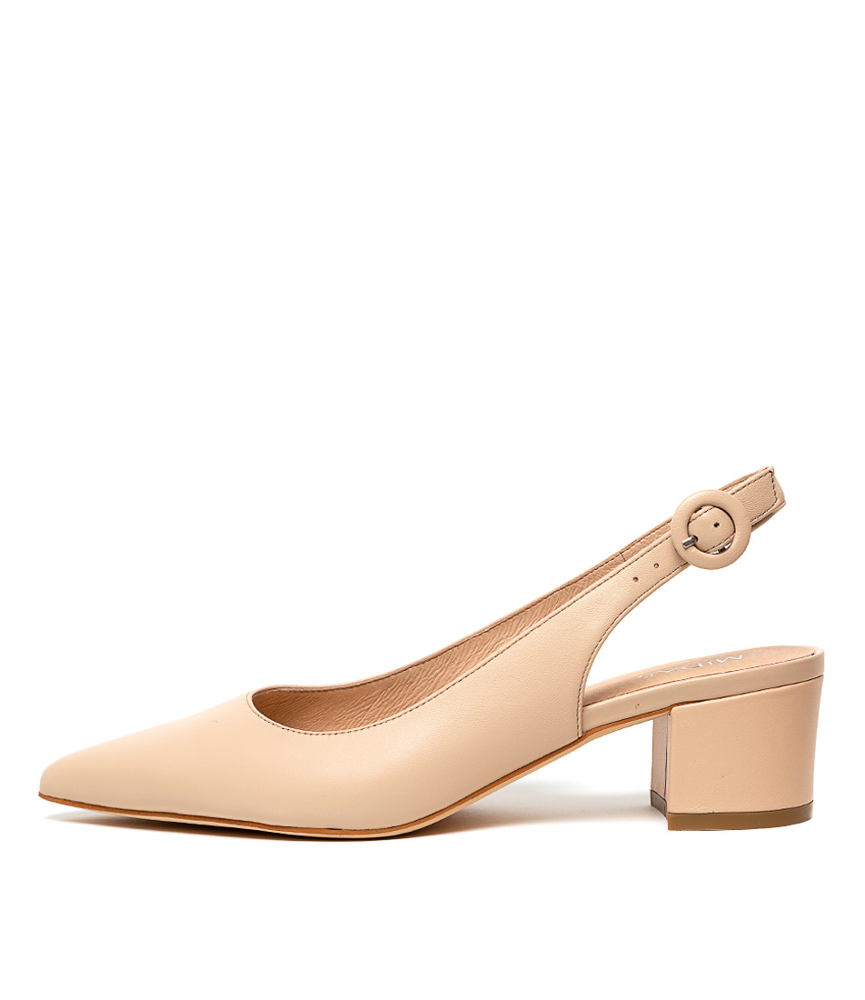 tan leather mules heels