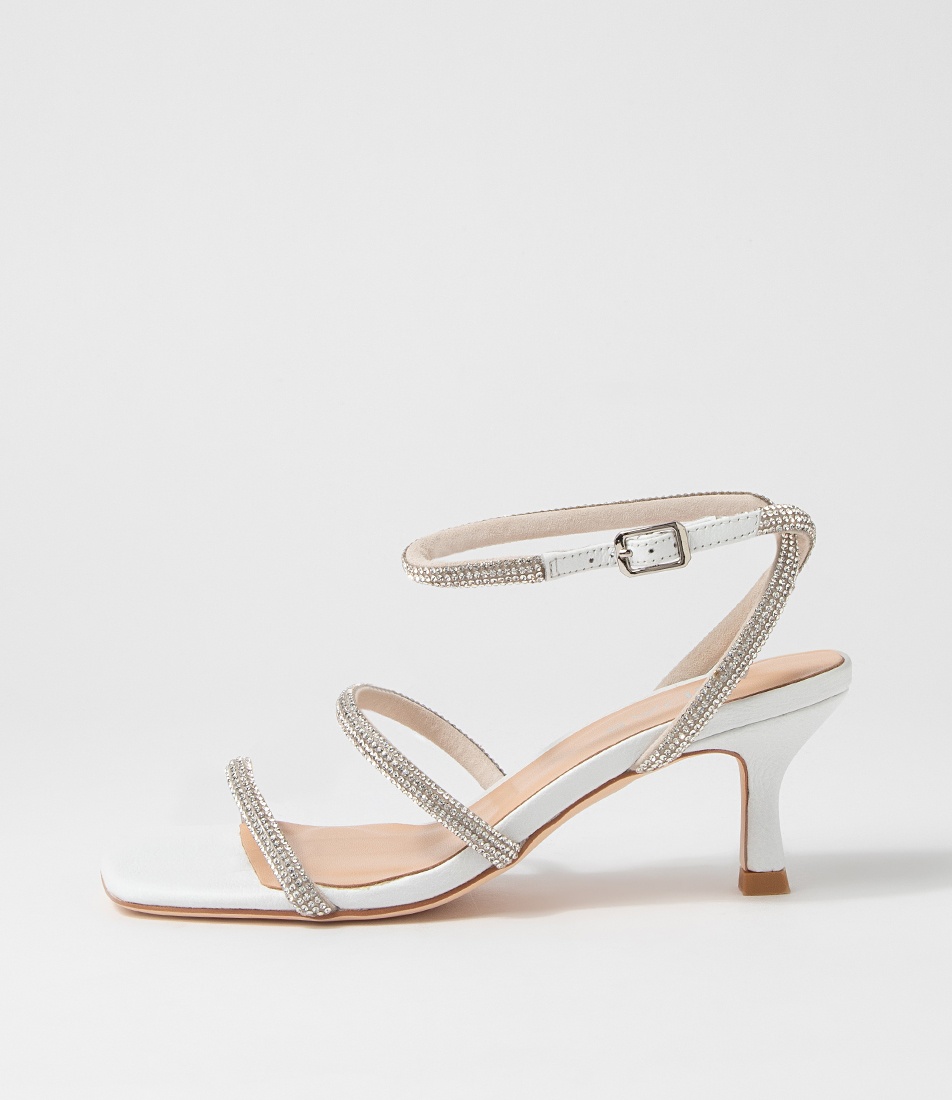 Glamm Dark Nude Clear Leather Jewels Sandals By Midas Shop Online At