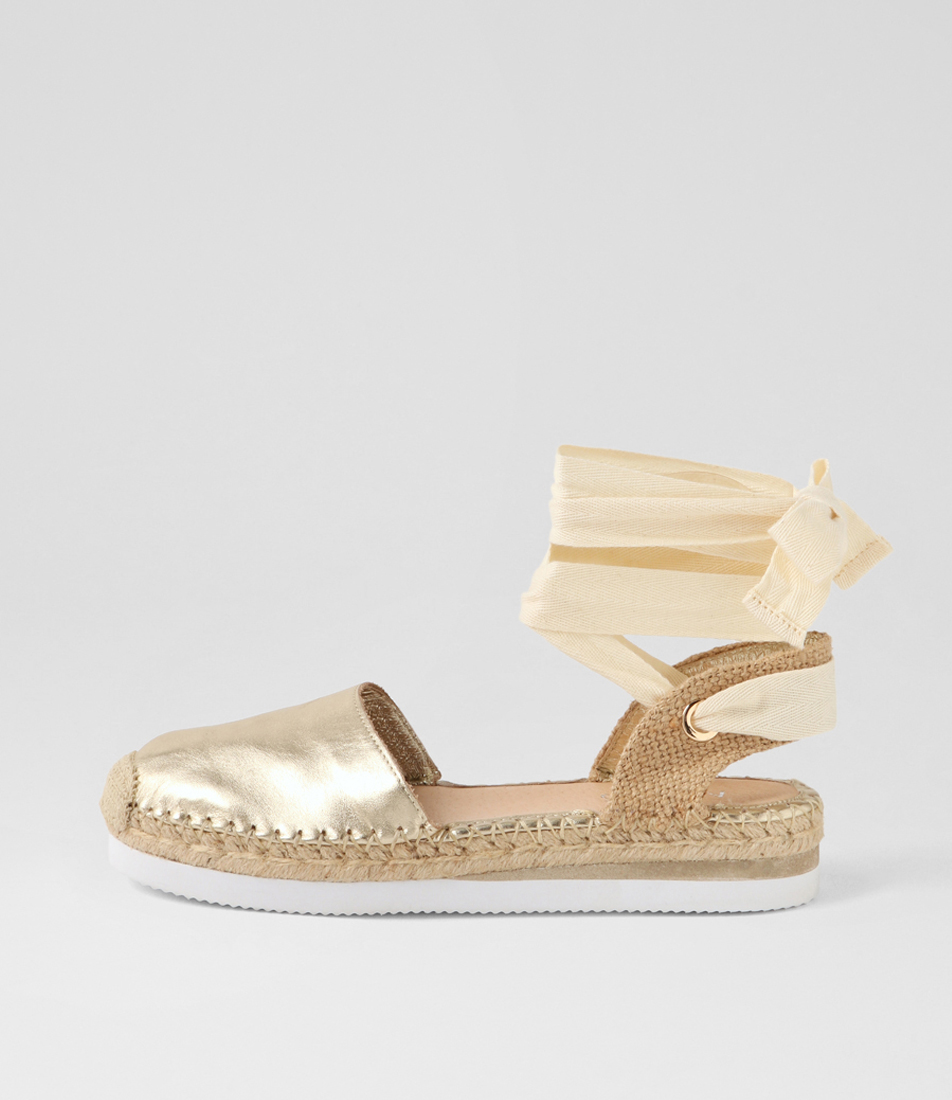 Willa Cafe Leather Espadrilles By Midas Shop Online At Midas