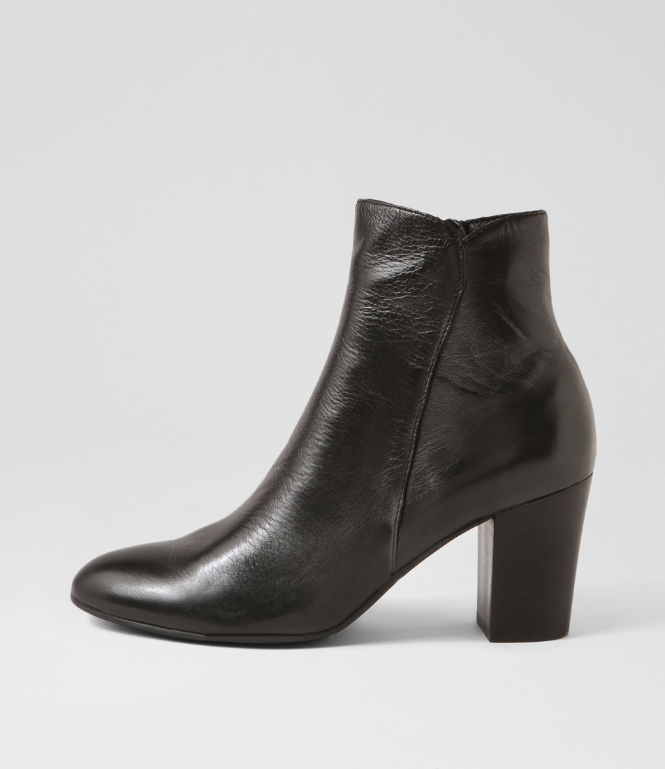 cognac leather ankle boots