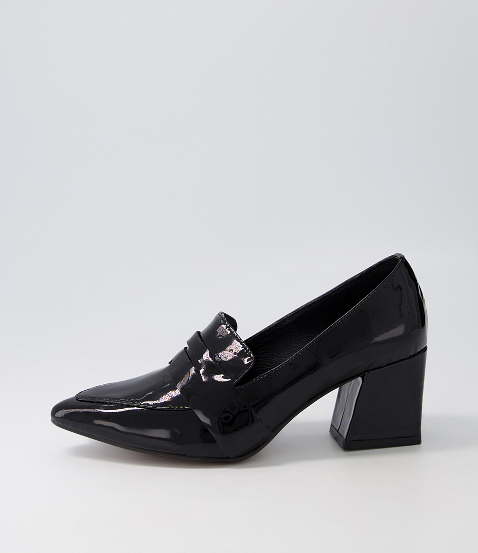 navy patent leather heels