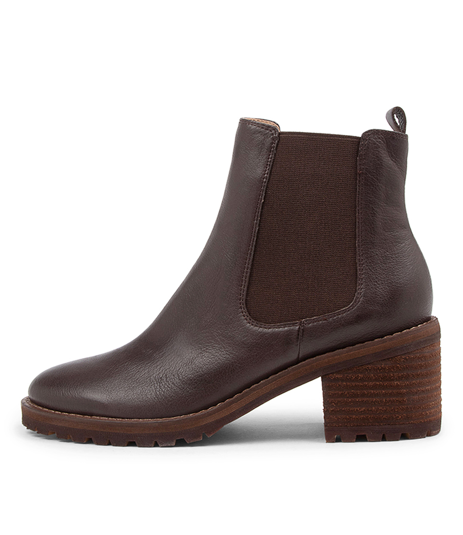 Biscoti Leather Ankle Boots (Black-Natural Heel) main image 0
