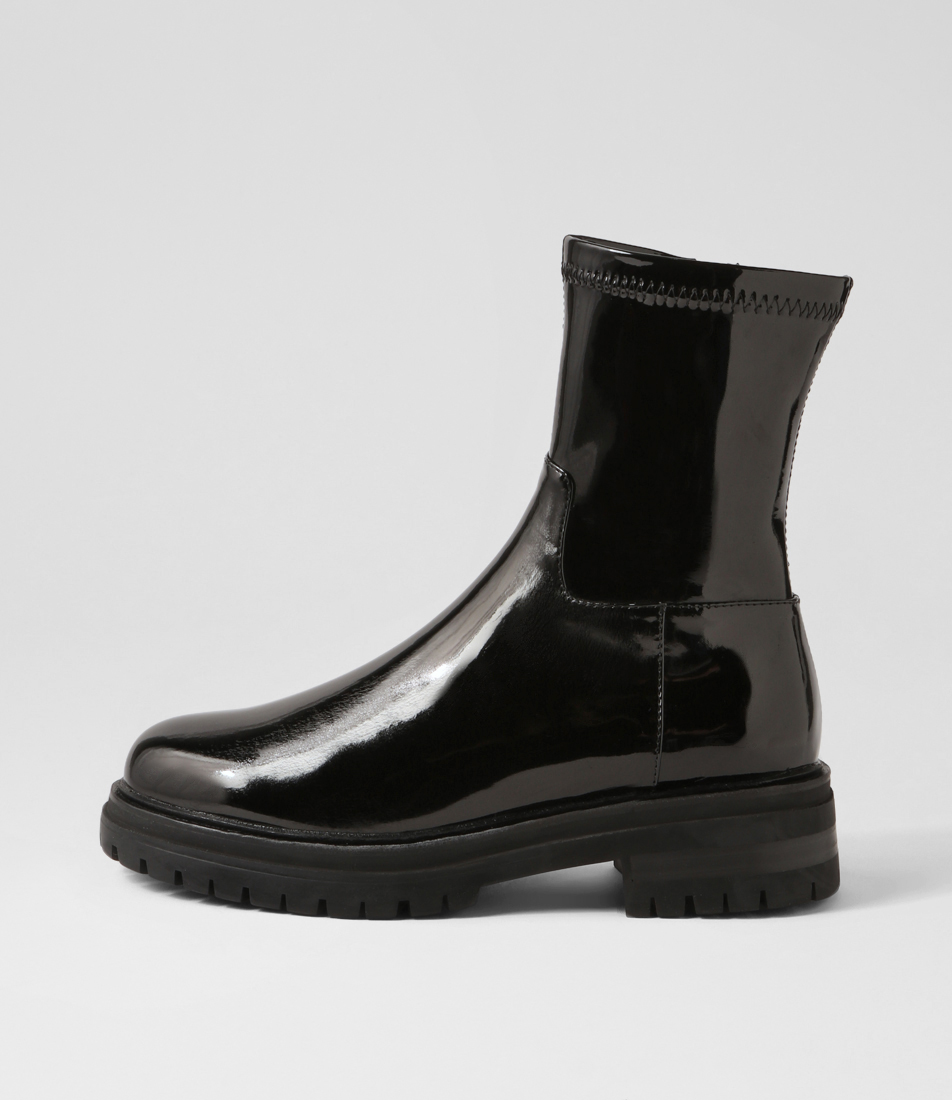 MOLLINI Royalty Natural Stretch Ankle Boots (Black-Natural Heel) main image 0