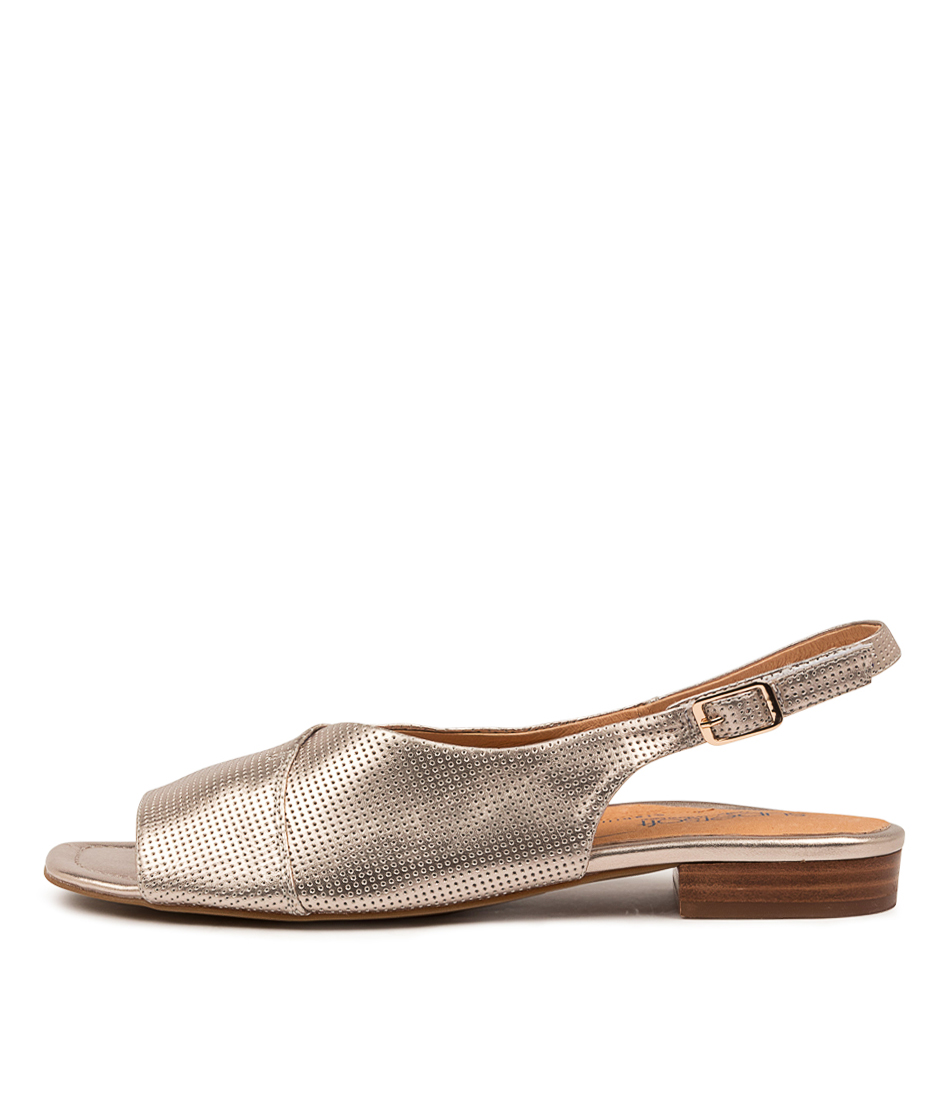 Irmina Dark Nude Rose Gold Leather Sandals By Supersoft Shop Online