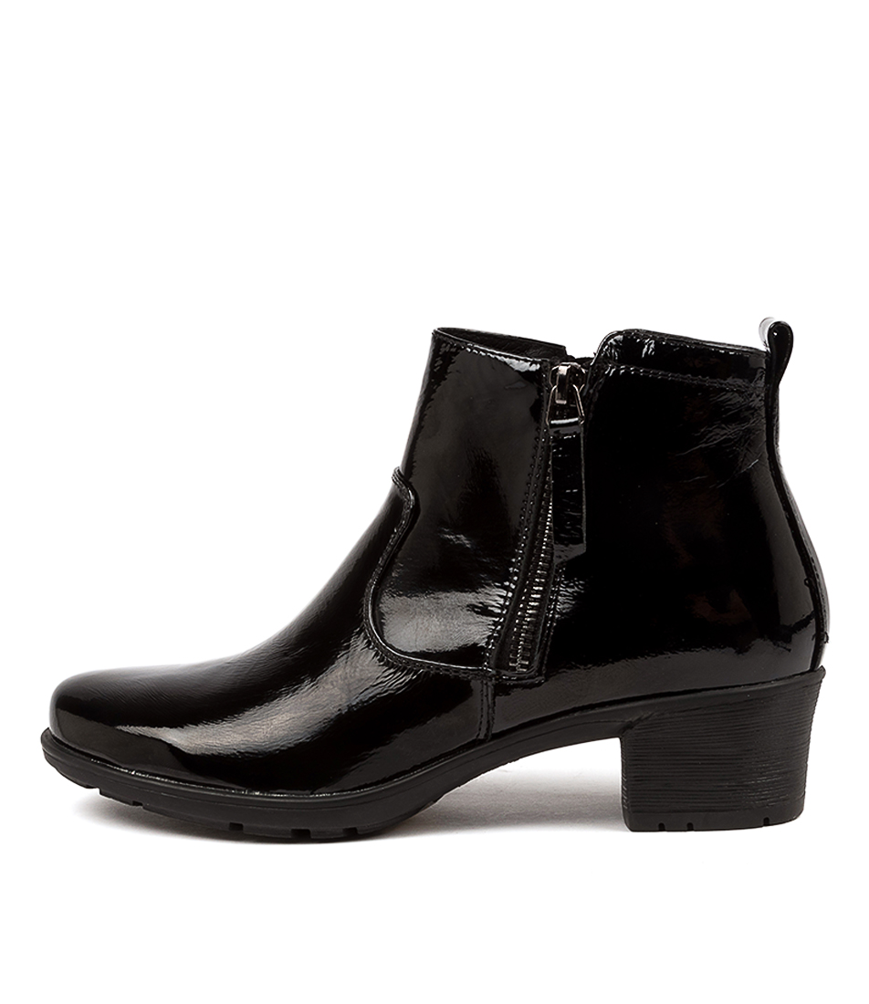 CC Ankle Boot 65 White Calfskin Black Patent Calfksin Leather Strap