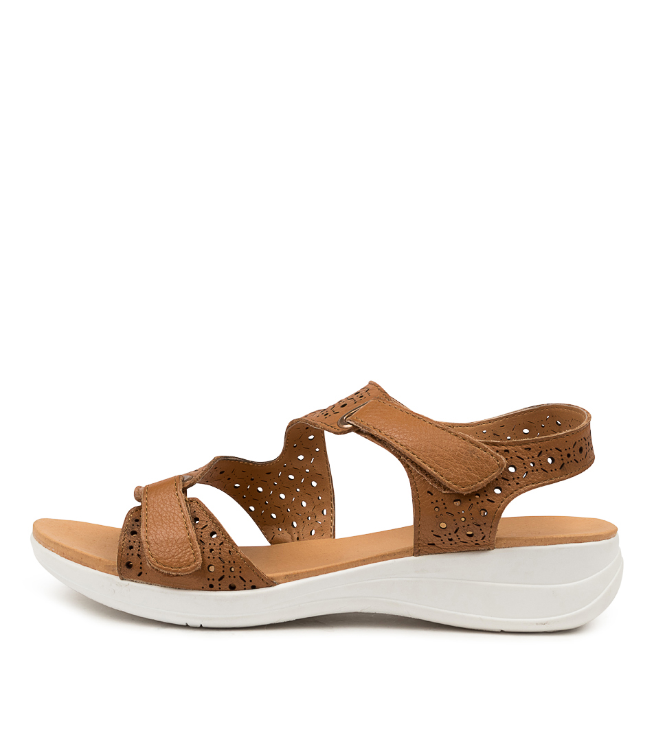 Maz Dark Tan Leather Sandals by Supersoft Shop Online at Mathers