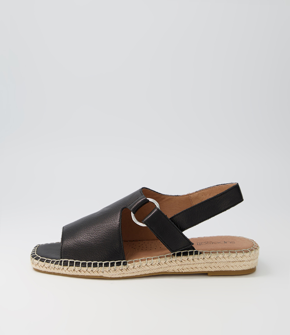 Precioused Dark Tan Leather Espadrilles by Supersoft Shop Online at