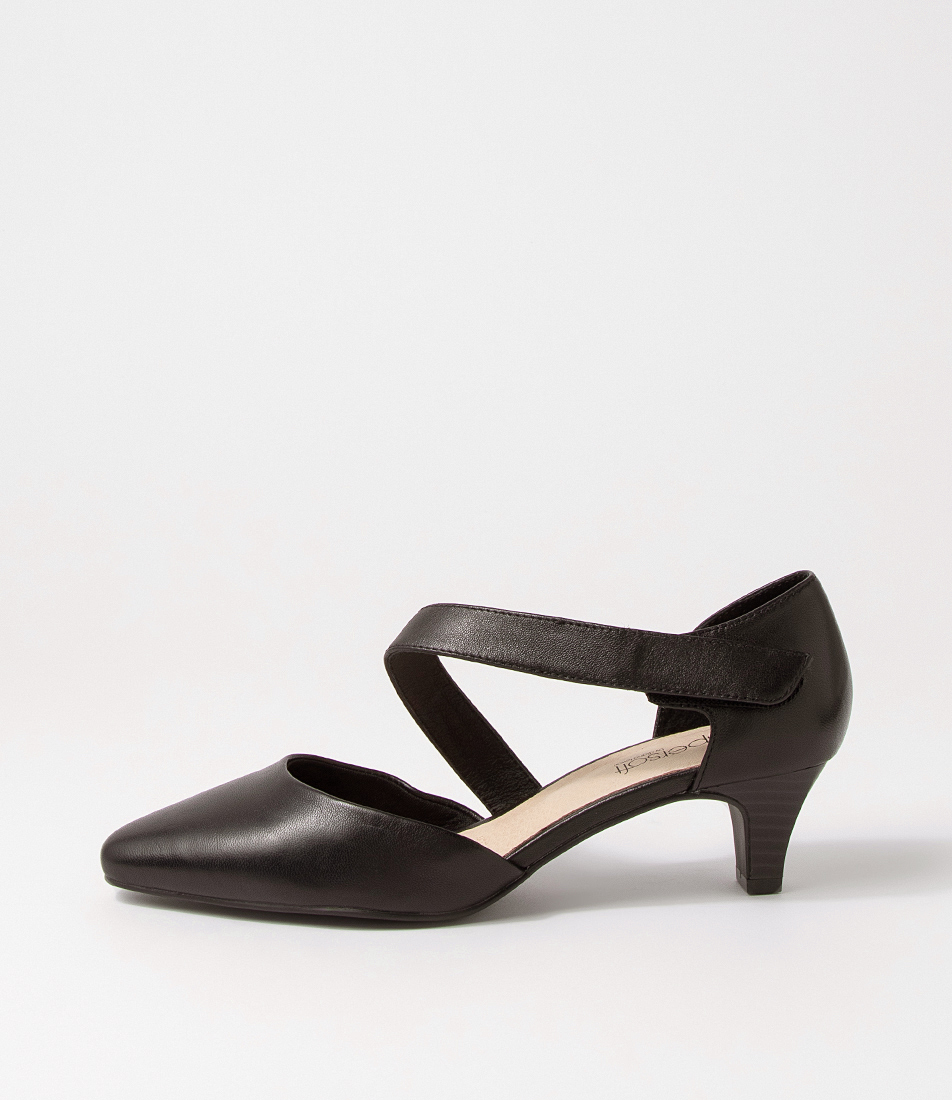 navy leather heels