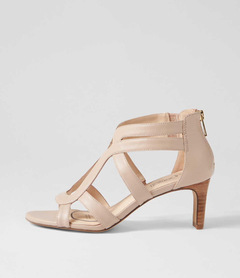 Nashie Nude Natural Heel Patent Leather Sandals By Supersoft Shop