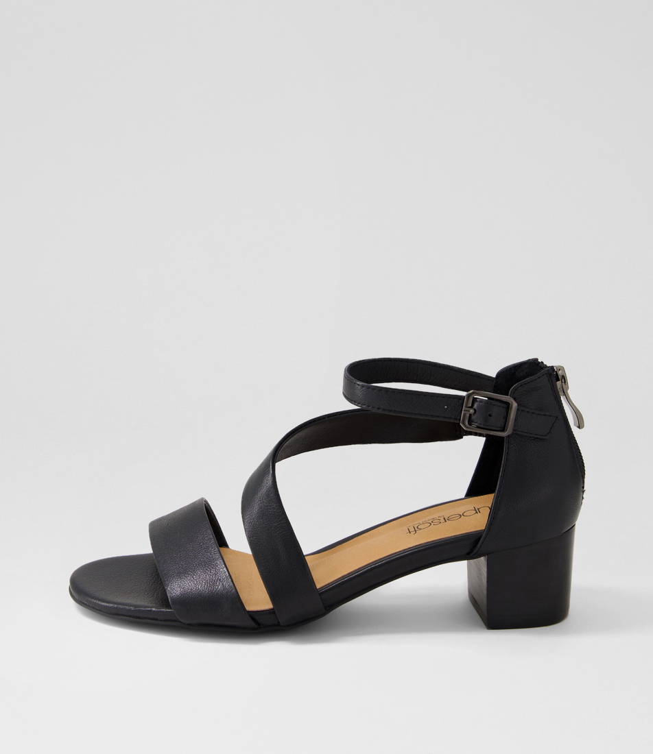 Caring Dark Nude Leather Sandals By Supersoft Shop Online At Mathers