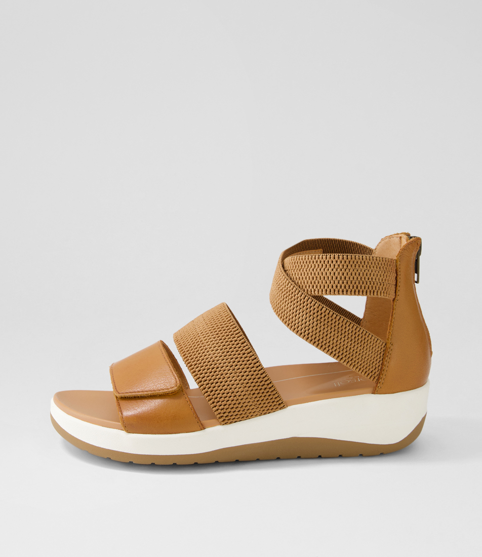 Marrin Black Leather Elastic Sandals by Supersoft Shop Online at Mathers